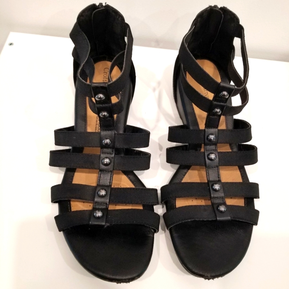 Croft & Barrow Black Ortholite Gladiator Sandals Size 9